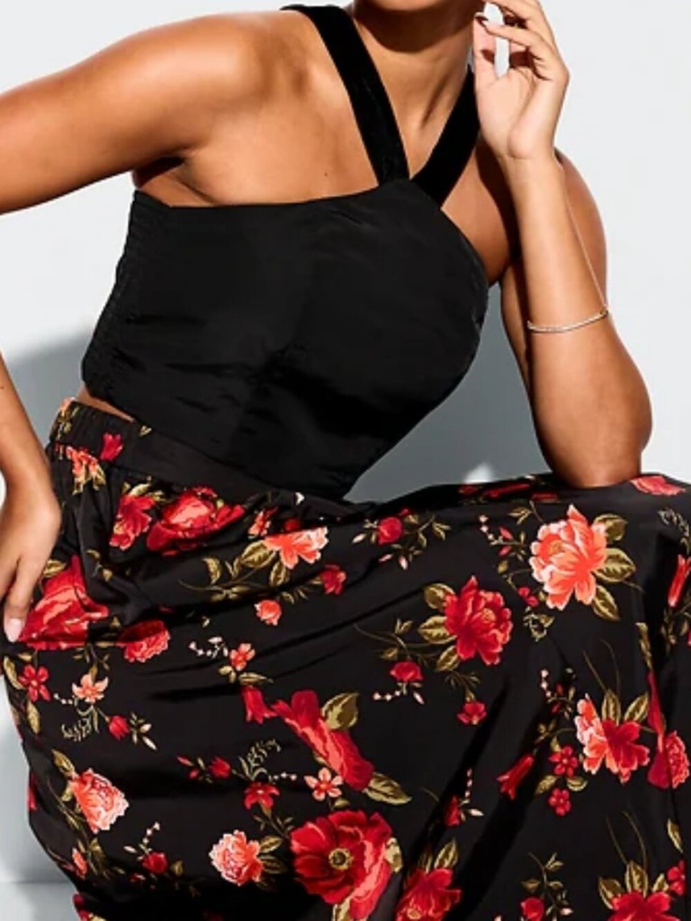 Taffeta Cropped Halter Bow Top